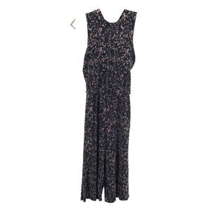 Xhilaration Women's Sleeveless Jumpsuit Floral Tie Knot Empire Waist Black XS